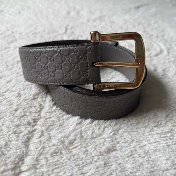 Gucci Micro Guccissima Monogram Grey Belt - Picture 1 of 5